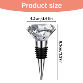 Elegaperma 2 PCS Crystal Wine Toppers For Wine Bottles, Crystal Decorative Wines Stoppers, Decorative Glass Wines Stopper with Rhinestones for Gifts and Home Bar