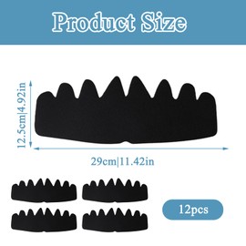 12 Pcs No Sweat Hat Liners,Washable Reusable Felt Shapers,Baseball Caps Inserts Shapers for Fitted Ball Sports Cap(Black)