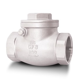 1-1/4" NPT Horizontal Check Valve, Stainless Steel Non Return Swing Check Valve, Level One Way Counterflow Valve to Prevent the Medium Backflow for Oil Water Gas Air（1-1/4", DN32）
