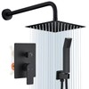 Shower Faucet Set With 8" Shower Head And Handheld Black