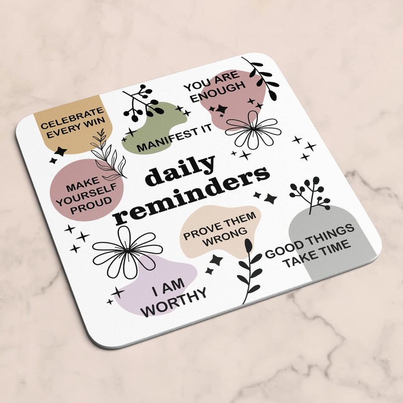 Daily Affirmation Reminders Drinks Coaster - Mindfulness Zen Positive Vibes