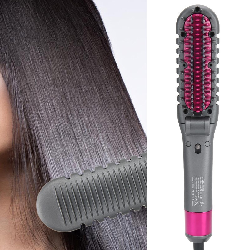 Foldable Negative Ion Hair Straightening Comb Adjustable Hair Straightener