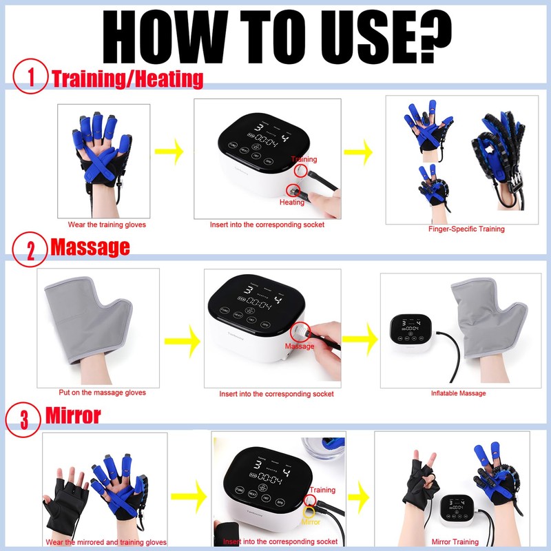 Tairibousy Rehability Robot Gloves Hemiplegia Hand Stroke Recovery Equipment, Hand