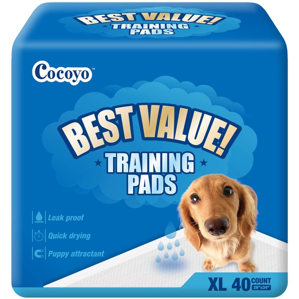 COCOYO Best Value Training Pads, 28" by 34" XL, 80 Count