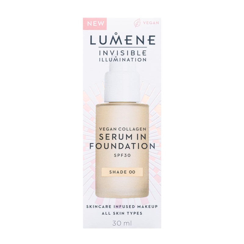 LUMENE Invisible Illumination Tinted Serum Foundation SPF30 with Vegan Collagen