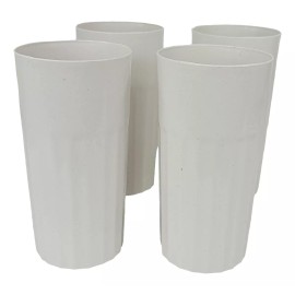 Boris 6 Vasos 440ml Plástico Blancos Económicos Mayoreo