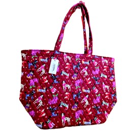 Vera Bradley Essential Grand Tote Bag Holiday Hounds