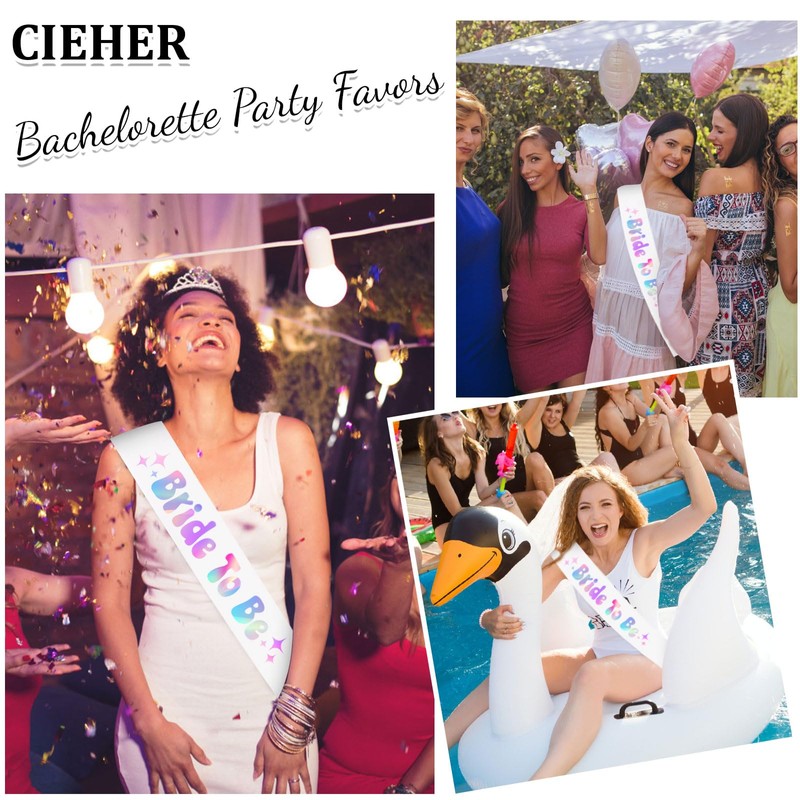 CIEHER Bride To Be Sash Bridal Sashes for Bachelorette Party
