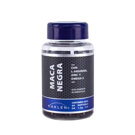 MACA NEGRA TESTO UP - Maklen Maca Negra con Arginina, Zinc y Omega 3 - Suplemento Alimenticio para Energía, Vitalidad y Rendimiento Masculino - Cápsul