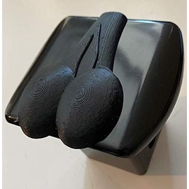 Stickysight.com Ball Sack Nuts in 3D -Black with Black - 2 inch Trailer Hitch Cover - Bulls Funny