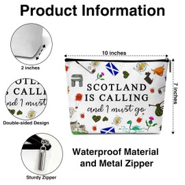 Scotland Gifts Travel Large Capacity Makeup Bag, Cosmetic Bag Organizer with Zipper, Cute Makeup Pouch Birthday Gift for Women and Girls - B16