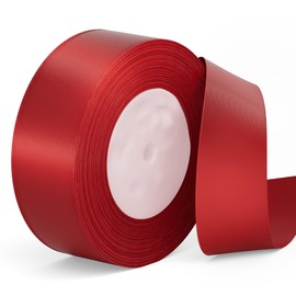 YTDEK Red Satin Ribbon 1-1/2 Inch Red Ribbon 50 Yards Craft Fabric Polyester Ribbon for Flower Bouquet Wreath Wrapping Hair Bow Making Wedding Party Decoration