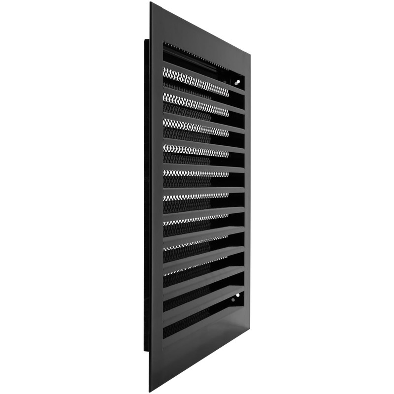 12" x 12" Inch Square Black Galvanized Steel Ventilation Grille