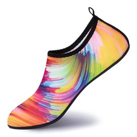 BowenBo Water Sports Barefoot Women's Men's Outdoor Beach Swimming Aqua Socks Quick-Dry Boating Fishing Diving Surfing Exercise (44-45,Colorful)