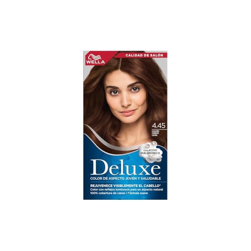 Wella Deluxe, Tinte Permanente 4.45 Castaño Cobrizo Caoba, 207 G