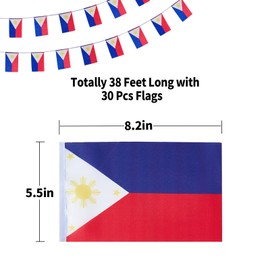 Philippines Flag Filipino Flag, Small String Philippines Flags Mini Filipino Flags Banner, Used for Party School Sports Events Patriotic Festival Decorations