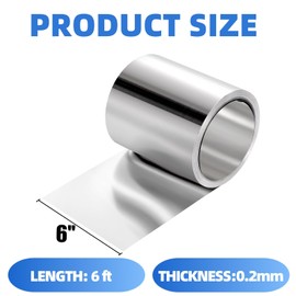 Peohud 6'' x 60' Aluminum Flashing Roll, 0.2mm Thickness Aluminum Roof Panel, Roof Flashing Strip for Sealing Windows Doors Siding, Preventing Roofing Stains