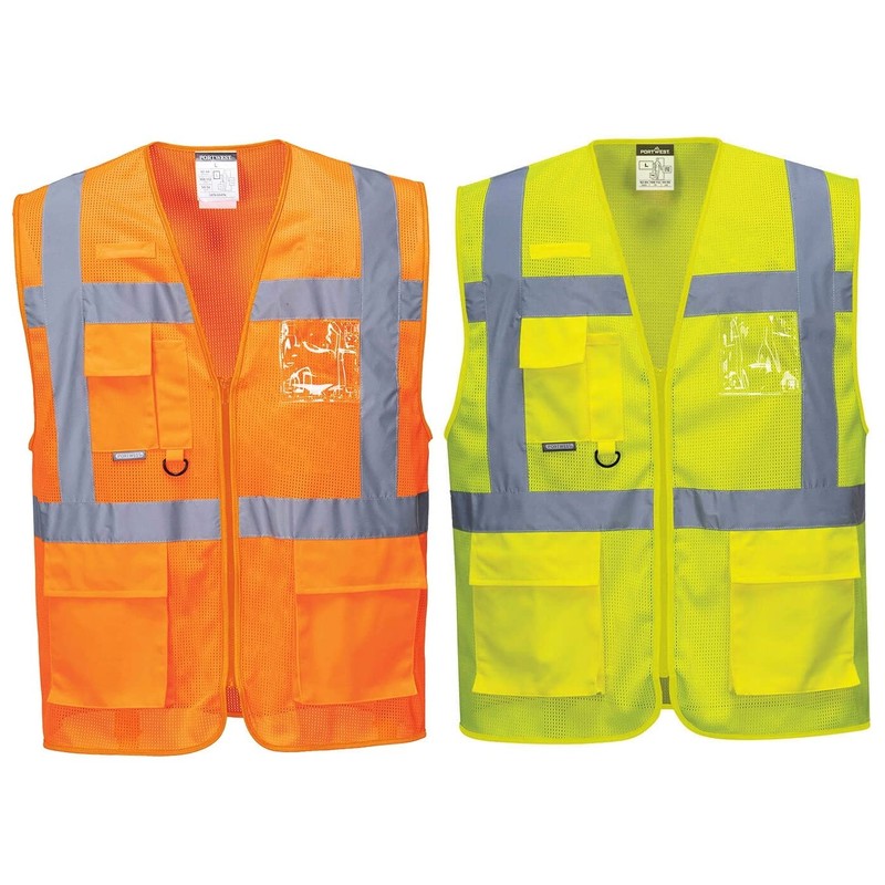 Portwest C376ORRM Athens Mesh Air Executive Vest, Medium, Orange