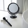 Dual Sided 10X Magnification Rubberized Vanity Mirror in Black