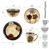 Pfaltzgraff Painted Poppies 16-Piece Stoneware Dinnerware Set, Service for 4,