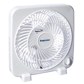 Impress 9-Inch 3-Speed Box Fan with No Assembly Required and Quiet Operation