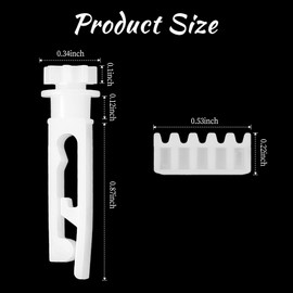 Ptwola 12 Pieces Vertical Blinds Replacement Stem and Gear Vertical Blinds Components Accessories Window Valance Curtain Clip Bracket Control Wand Plastic Blinds Vanes Repair Kit for Headrail Carrier