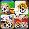 12 Soccer Centerpieces Wooden Table Decor, Black White