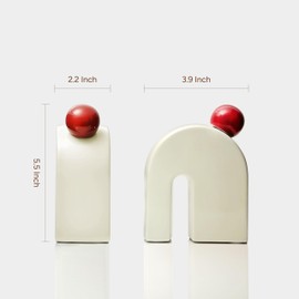 GnzSetny Ceramic Bookends Decorative 1 Pair, Chaos-Proof Shelves, Zen-Proof Mind, Book Shelf Accessories for Book Lovers