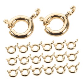 Angoily 50PCS Durable Copper Spring Ring Clasps for Jewelry Making Easy to Use Quick Closure for Necklaces Bracelets for DIY Jewelry Projects