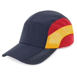 BLUECHOLON Sports Cap with Spanish Flag, Lightweight and Breathable, Polyester, Navy Blue, Red and Yellow, 56-62