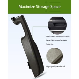 UMISHI Front Left Driver Door Armrest Handle Replacement for Chevy Suburban/Tahoe GMC Yukon/Escalade/Avalanche 1999-06 Replaces 88981547 15703701 (Dark Grey)