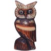 WORU Athena Owl Made of Albesia Wood, Animal Figurine in