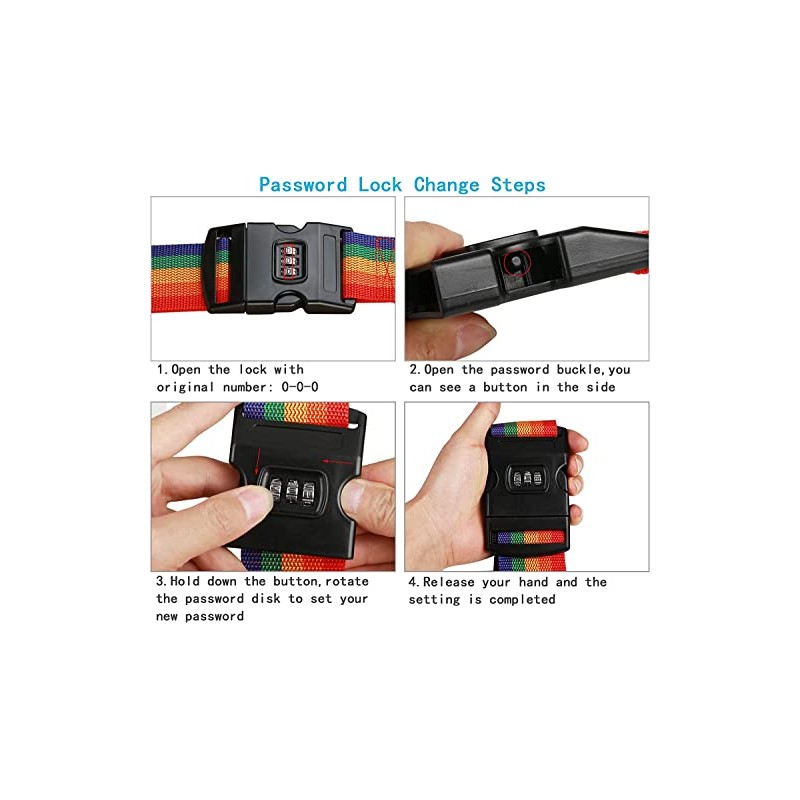 2 Pack Adjustable Luggage Straps for Suitcases - Baggage Packing