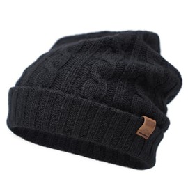 Borges & Scott The Lux - 100% Cashmere - Reversible Double Layer Hat - Extra Thick, Midnight