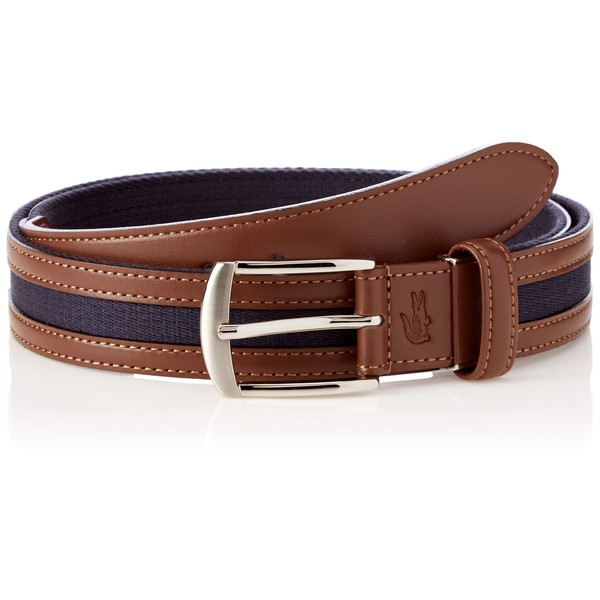Lacoste LB71570 Men's Casual Belt with Cowhide Leather, navy
