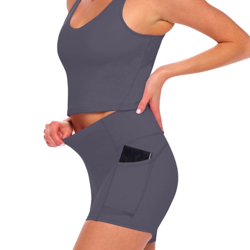 Natural Uniforms Women's High Waist Yoga Shorts Tummy Control with