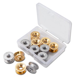 LEONTOOL 12pcs Grass Trimmer Head Eyelets Sleeve Mowing Head Eyelet Sleeve Trimmer Cutter Universal Mower Accessories Lawn Mower Parts for Lawn Garden or Agricultural Uses Golden Silver
