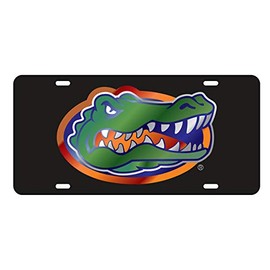 Florida Gators Laser Cut Inlaid Black Mirror Plate w/Gator Head