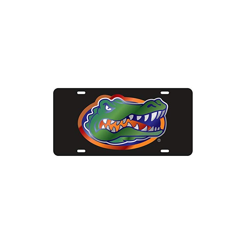 Florida Gators Laser Cut Inlaid Black Mirror Plate w/Gator Head