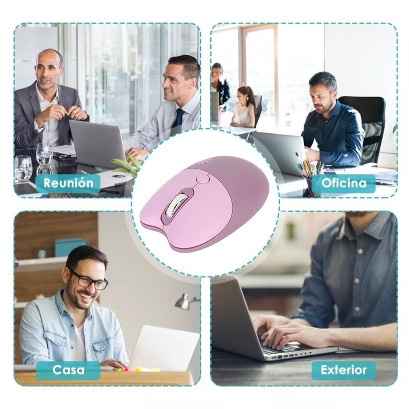 2.4G Cat Wireless Mouse Mute USB Receiver Cute Portable 3