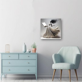 CCWACPP Black Woman Wall Art African American Wall Decor Black Girl Canvas Abstract Woman Pictures Modern Artwork Living Room Girls Room Decor Framed (12.00" x 12.00")