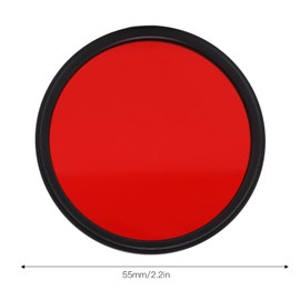 Full Red Lens Filter, 67 mm, 62 mm, 58 mm, 55 mm, 52 mm DSLR Camera, HD Camera, Optical Glass Red Filter with Lens Filter Housing, for Most DSLR Cameras on the Market (55 mm)