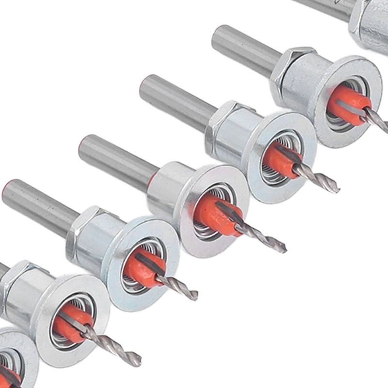 10PCS Countersink Drill Bits Adjustable Stop Tapered Countersink Bit for