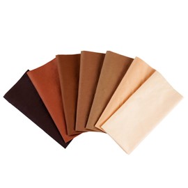 7 Pcs Cotton Fabric Square 20cm*20cm Solid Color Twill Cotton Fabric for DIY Crafts Sewing, Coffee