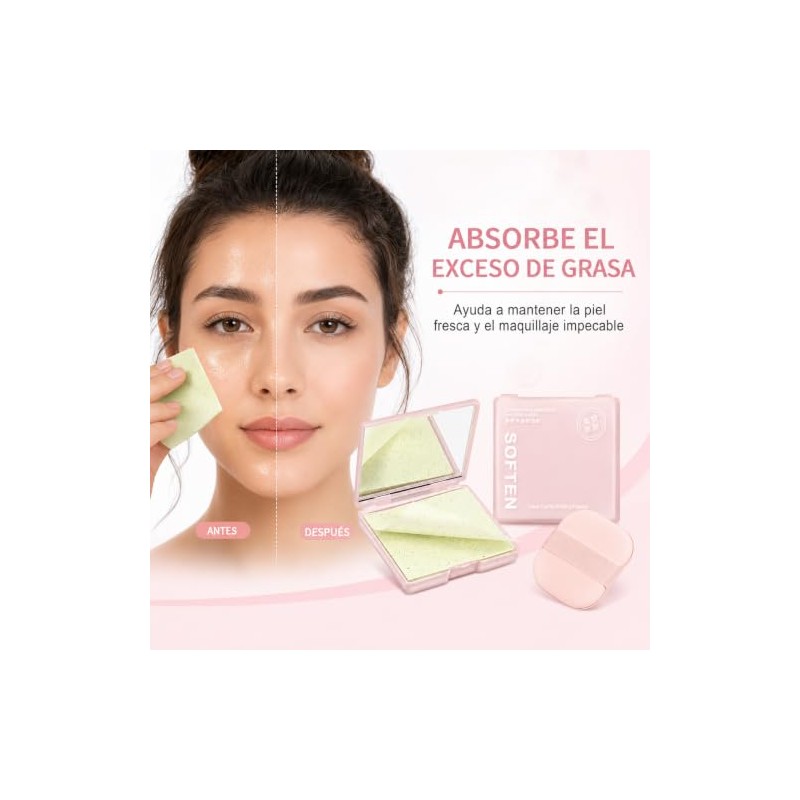 Hojas de Papeles Faciales de Arroz para Piel Grasa (1000