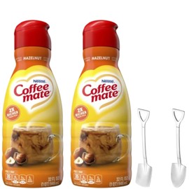 Coffee-mate CoffeeMate Hazelnut Liquid Coffee Creamer 32 oz 2 pack w/ Shovel Spoons