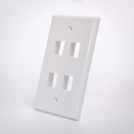 Keystone Wall Plate White 4 Port