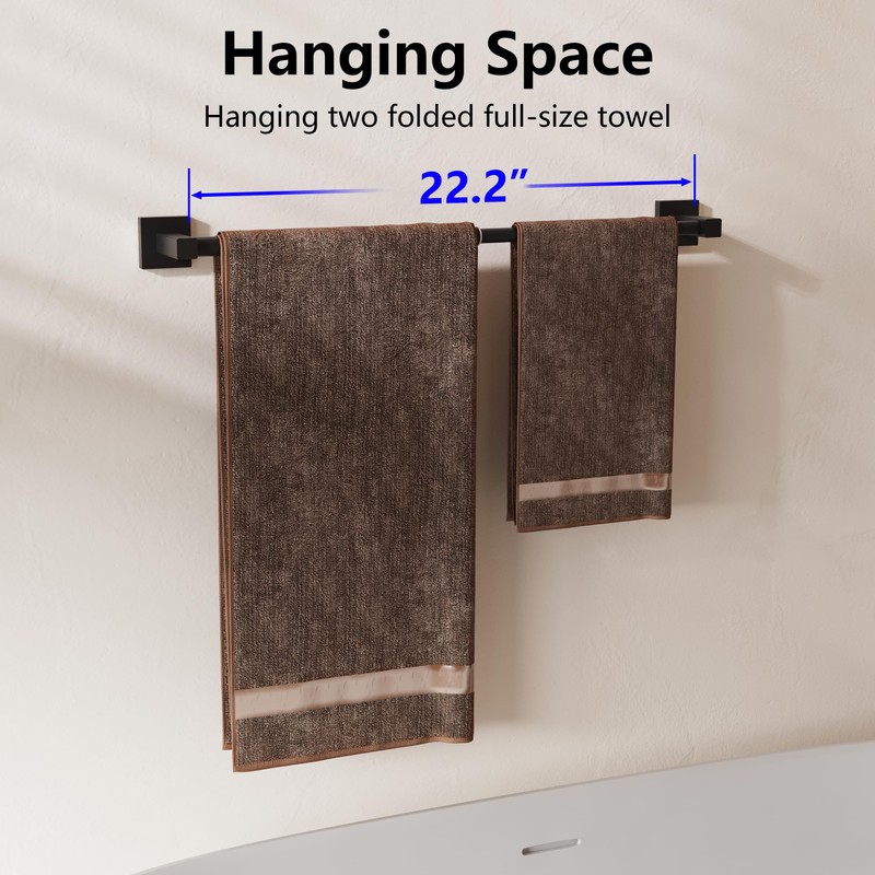 MIROAMZ Towel Bar, Adjustable 12.7inch to 23.2inch Wall Mounted Towel