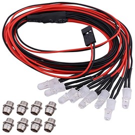 Hobbypark 8 LED RC Light Set Headlamps Tail-Light LEDs for Traxxas Slash Rustler Arrma Axial SCX10 Redcat RC4WD HPI Truck Tamiya Crawler Accessories Body Parts