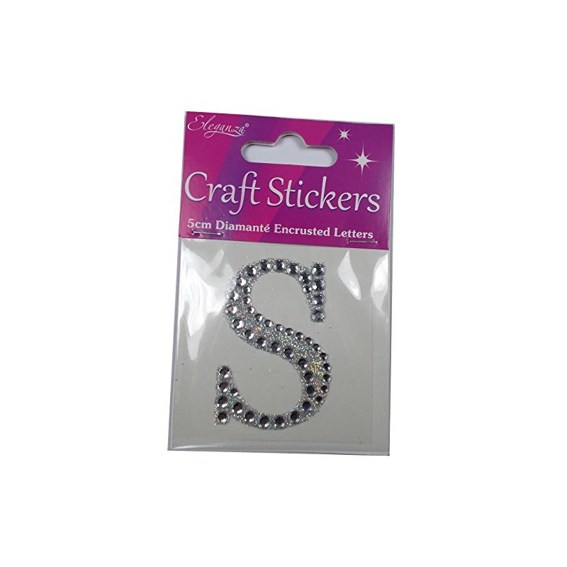 Craft Stickers 5cm Diamante Encrusted Letters & Numbers (S)